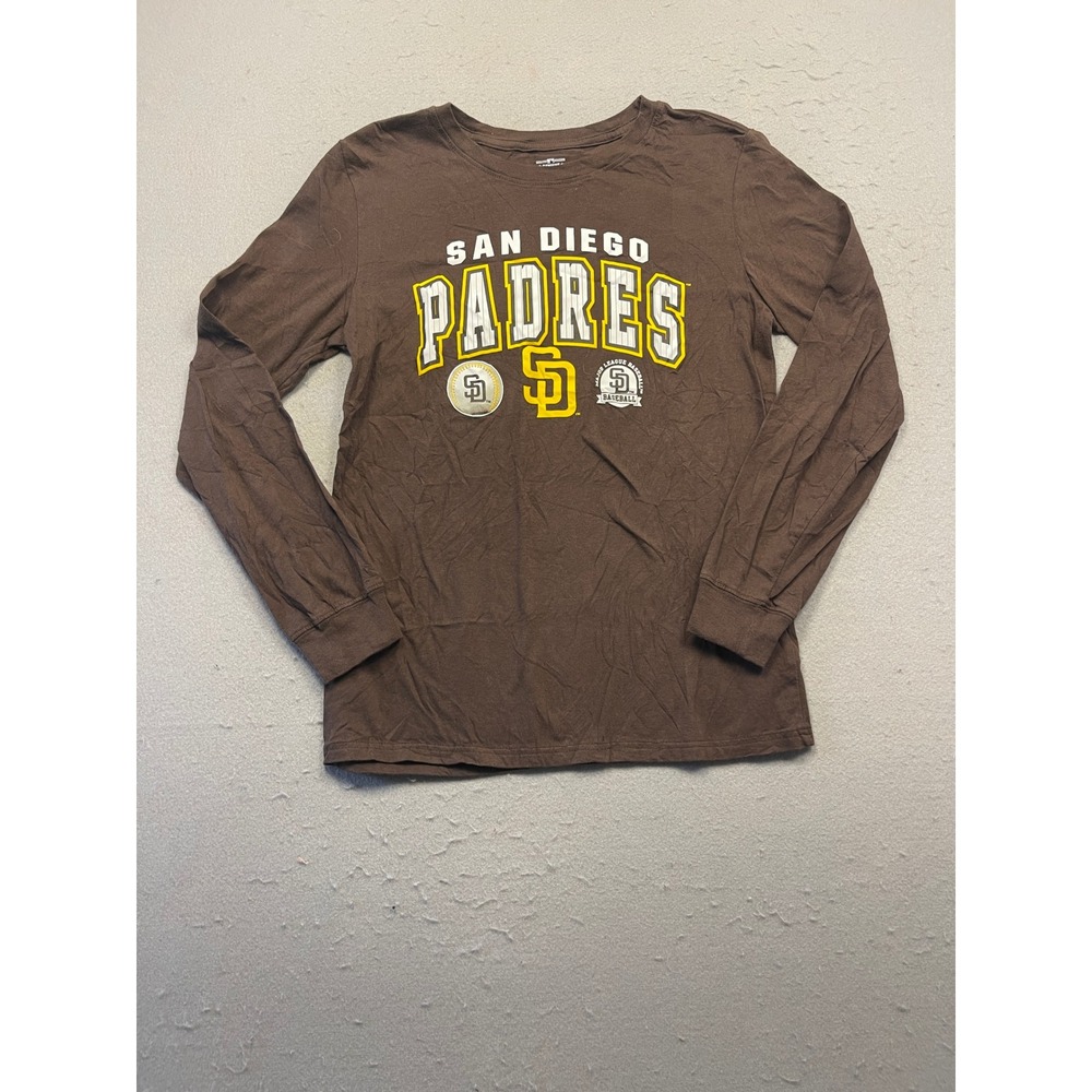 Team Athletics San Diego Padres T-Shirt Jersey Brown XL 16/18 Youth Boys